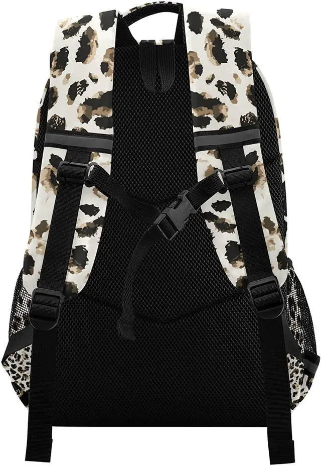 Alt view image 2 of 7 - Leopard Print Backpacks Laptop School Book Bag Lightweight Animal Daypack for Men Women Teens Kids