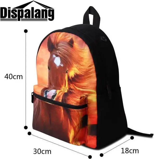 Alt view image 2 of 7 - 16.5 inch Horse Laptop Backpack Children School Bookbags High Class Back Pack