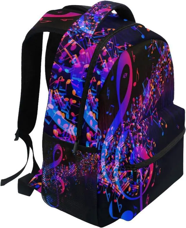 Alt view image 4 of 6 - Backpack Abstract Music Note Art Painting School Shoulder Bag Large Waterproof Durable Bookbag Laptop Daypack for Students Teens Girls Boys Elementary