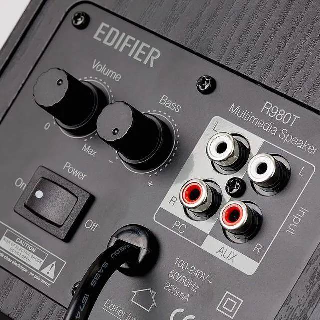 Alt view image 6 of 7 - Edifier R980T 4" Active Bookshelf Speakers - 2.0 Computer Speaker - Powered Studio Monitor (Pair)