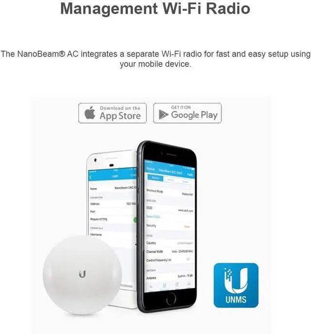 Alt view image 6 of 7 - NanoBeam AC NBE-5AC-Gen2-US 4 Units 5GHz High-Performance airMAX ac Bridge CPE with Dedicated Management Radio