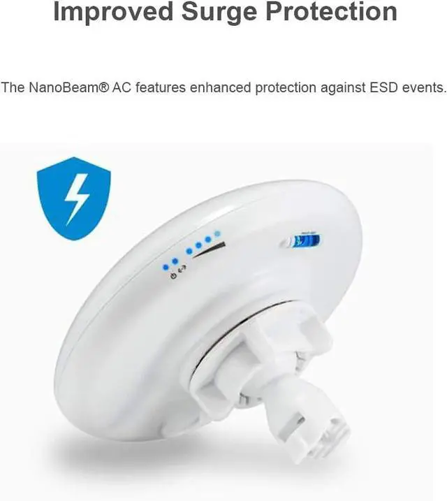 Alt view image 7 of 7 - NanoBeam AC NBE-5AC-Gen2-US 4 Units 5GHz High-Performance airMAX ac Bridge CPE with Dedicated Management Radio