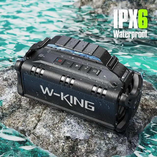 Alt view image 3 of 7 - W-KING Bluetooth Speaker, 90W Max Portable Outdoor Speaker Loud, IPX6 Waterproof/50W Deep Bass Subwoofer/40H/EQ/Dual Pairing/TF/AUX, Large Boombox Speakers Bluetooth Wireless for Party/Beach/Jobside