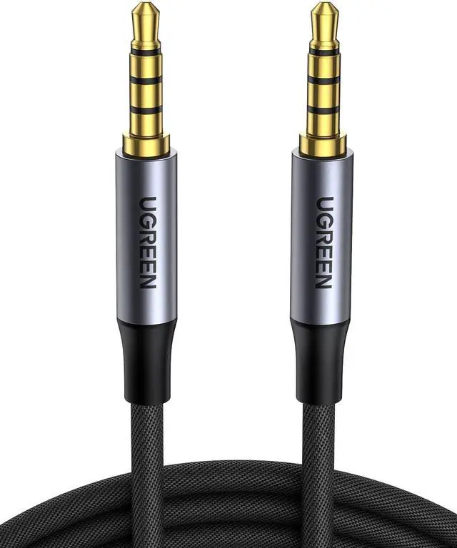 Main image of 3.5mm Audio Cable Braided 4-Pole Hi-Fi Stereo TRRS Jack Shielded Male to Male AUX Cord Compatible with iPad  Phones Tablets Car Home Stereos Headphones Speaker 6FT