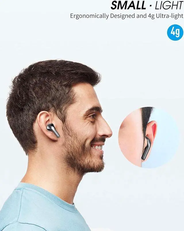 Alt view image 5 of 7 - Tiksounds Wireless Earbuds, Bluetooth Headphones with Microphone, IPX7 Waterproof, 35H Playtime with LED Power Display, High-Fidelity Stereo Earphones for Sports and Work