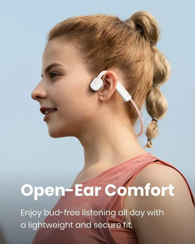 Alt view image 2 of 7 - SHOKZ (AfterShokz OpenMove - Open-Ear Bluetooth Sport Headphones - Bone Conduction Wireless Earphones - Sweatproof for Running and Workouts, with Sticker Pack
