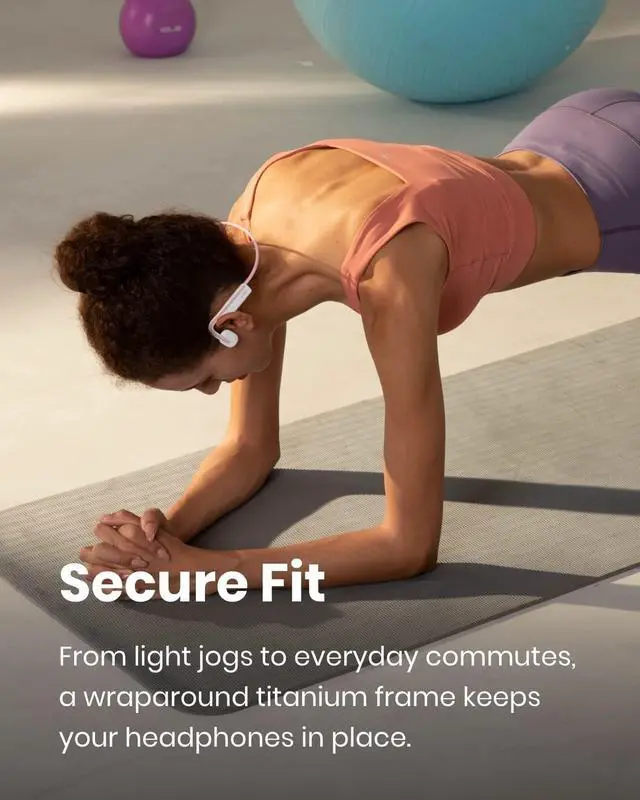 Alt view image 5 of 7 - SHOKZ (AfterShokz OpenMove - Open-Ear Bluetooth Sport Headphones - Bone Conduction Wireless Earphones - Sweatproof for Running and Workouts, with Sticker Pack