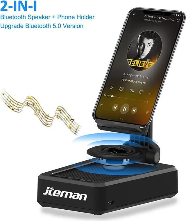 Alt view image 2 of 7 - JTEMAN Cell Phone Stand with Wireless Bluetooth Speaker,Gifts for Women and Men,Birthday Christmas for Women Men,Kitchen Gadgets for Men