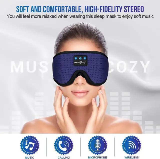 Alt view image 5 of 7 - MUSICOZY Sleep Headphones Bluetooth 5.4 Headband Breathable 3D Sleeping Headphones, Wireless Music Eye Mask Sleep Earbuds for Side Sleepers Office Air Travel Cool Tech Gadgets Unique Gifts, Pack of 2