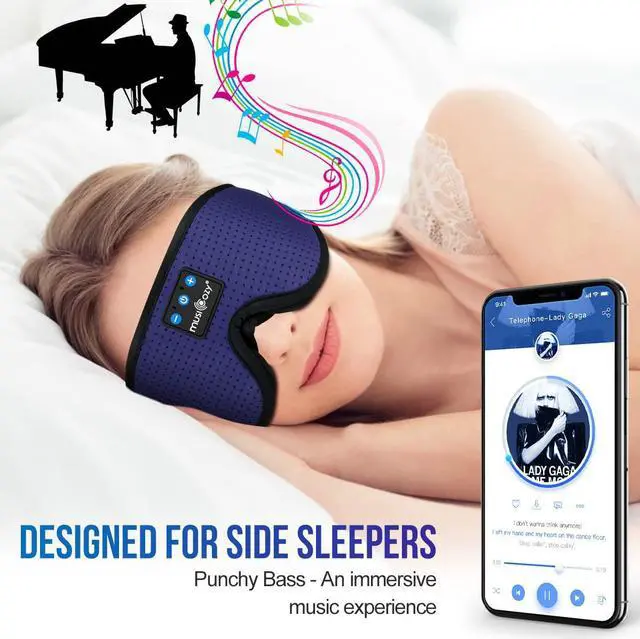Alt view image 7 of 7 - MUSICOZY Sleep Headphones Bluetooth 5.4 Headband Breathable 3D Sleeping Headphones, Wireless Music Eye Mask Sleep Earbuds for Side Sleepers Office Air Travel Cool Tech Gadgets Unique Gifts, Pack of 2