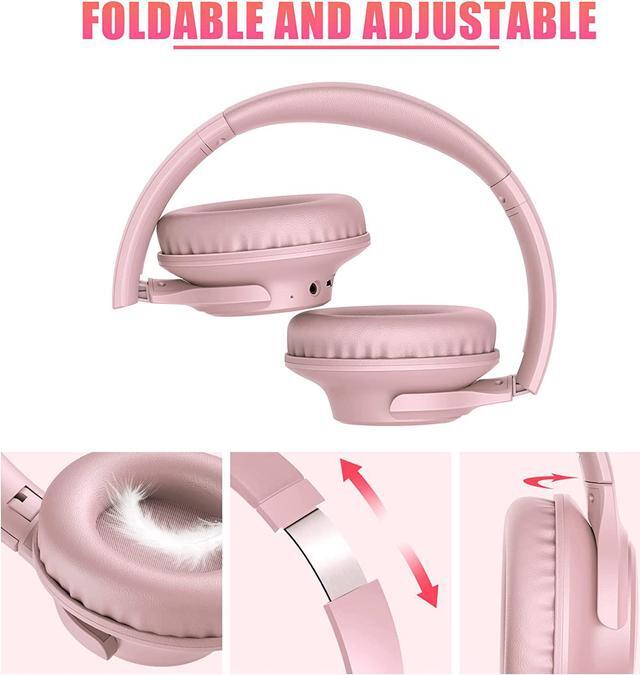 Alt view image 6 of 7 - KVIDIO Bluetooth Headphones Over Ear, 65 Hours Playtime Wireless Headphones with Microphone,Foldable Lightweight Headset with Bass and Stereo Sound