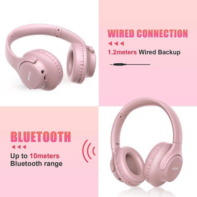 Alt view image 7 of 7 - KVIDIO Bluetooth Headphones Over Ear, 65 Hours Playtime Wireless Headphones with Microphone,Foldable Lightweight Headset with Bass and Stereo Sound