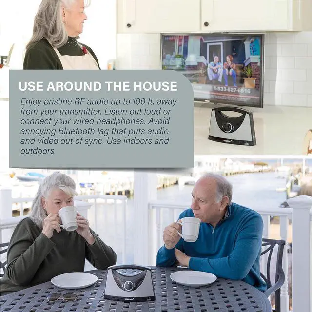 Alt view image 3 of 7 - Portable Wireless Speakers for Smart TV - Ideal for TV Watching Without The Blaring Volume - Designed for Hard of Hearing, Elderly, and Seniors - 100ft Range