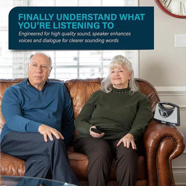 Alt view image 2 of 7 - Portable Wireless Speakers for Smart TV - Ideal for TV Watching Without The Blaring Volume - Designed for Hard of Hearing, Elderly, and Seniors - 100ft Range