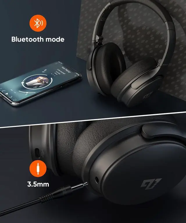 Alt view image 7 of 7 - INFURTURE Upgrade Active Noise Cancelling Headphones
