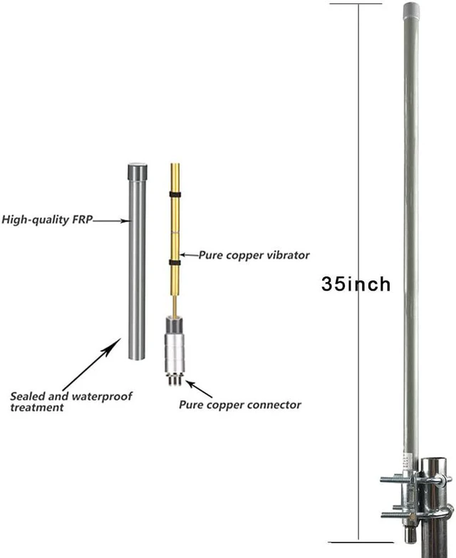 Alt view image 3 of 6 - Lora Antenna for Meshtastic/Lora/Helium Gateway, 915mhz/ 10dbi/ 35.4inch/ 16.5ft RP-SMA Cable/SMA Adapter
