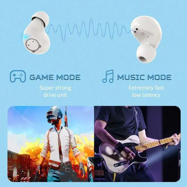 Alt view image 6 of 7 - Panda Bluetooth Earbuds, Wireless Earbuds with Charging Case IPX5 Waterproof Bluetooth Headphones Bass Sound Earphones with Mics Touch Control in-Ear Headset for Sports