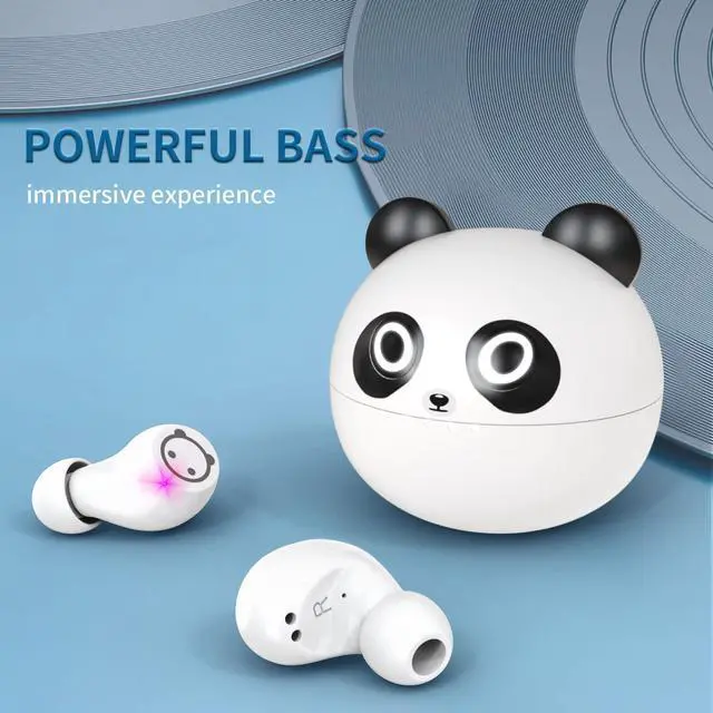 Alt view image 7 of 7 - Panda Bluetooth Earbuds, Wireless Earbuds with Charging Case IPX5 Waterproof Bluetooth Headphones Bass Sound Earphones with Mics Touch Control in-Ear Headset for Sports