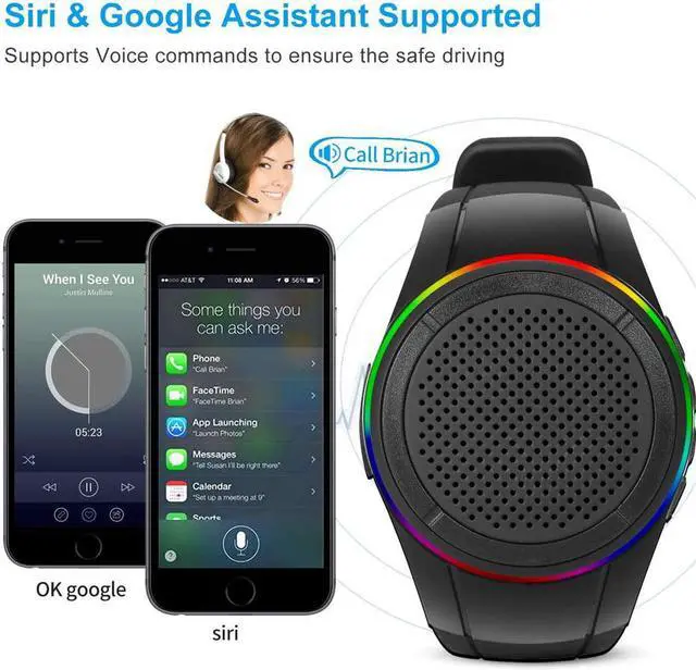 Alt view image 4 of 4 - Wearable Portable Waterproof Bluetooth Speaker Watch X10 Clip Speaker MP3 Player Handsfree Clear call Speakerphone,TWS,SD card slot,Selfie for Working, Running, Cycling(Black)