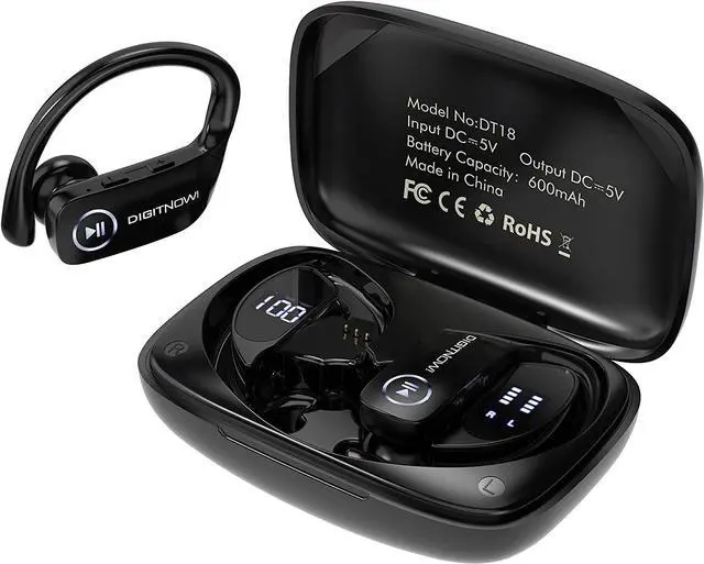 Main image of DIGITNOW Wireless Earbuds, Bluetooth 5.0 Headphones 48Hrs Play Back Touch Control with LED Display Charging Case Waterproof Stereo Earphones in-Ear Built-in Mic Headset Deep Bass for Sport Workout