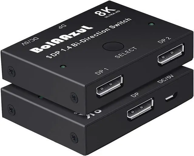 Alt view image 7 of 7 - Displayport Switch Bi-Directional DP 1.4 Switcher, BolAAzuL 8K@30Hz 4K@120Hz 2K@144Hz DisplayPort 1.4 Switcher Converter 2X1 or 1X2 for Multiple Source and Displays
