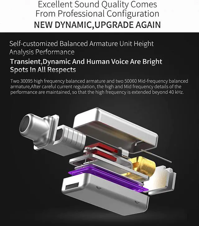 Alt view image 4 of 7 - kbear st12 Plus 2m Long IEM Cable and kz zs10 pro in Ear Monitor Headphones