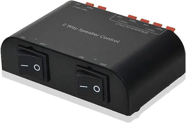 Main image of A ADWITS 2-Channel Speaker Switcher Selector Box with Terminal Claps 150W RMS per Channel, Black