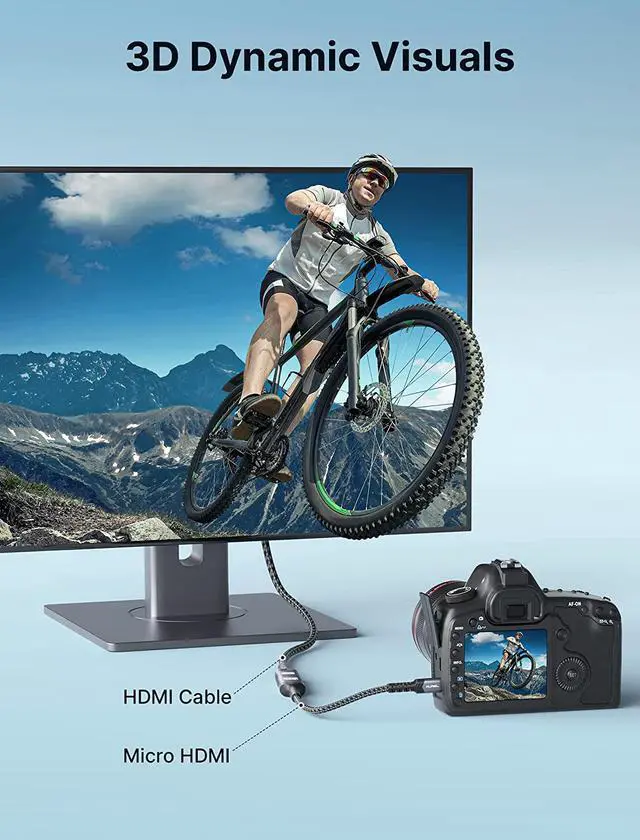 Alt view image 5 of 7 - Micro HDMI to HDMI Adapter 4K@60Hz HDR 3D Dolby 18Gbps Compatible with Raspberry Pi 5/Pi 4/Go Pro Hero/Nikon/Canon/ and Other Camera-Gray