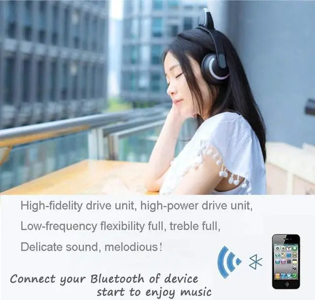 Alt view image 5 of 7 - Wireless Bluetooth Cat Ear Headphones with Mic 7 Colors LED Light Flashing Glowing On-Ear Stereo Headset Compatible with Smartphones PC Tablet