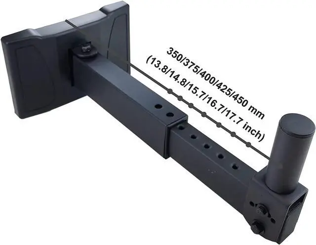 Alt view image 2 of 7 - HW-339 Speaker Wall Mount, Wall Mount Speakers Brackets Support up to 100lbs Swivel & Tilt, PA Speaker Wall Mount for Large Speakers, Mounting Screws Hidden(2 Packs, Black)