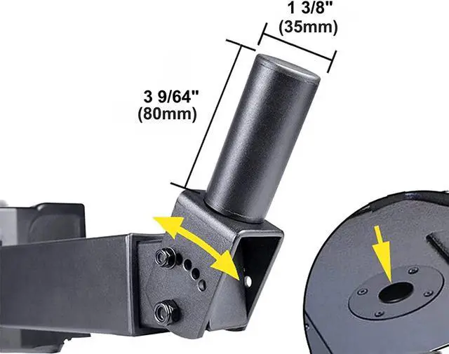 Alt view image 6 of 7 - HW-339 Speaker Wall Mount, Wall Mount Speakers Brackets Support up to 100lbs Swivel & Tilt, PA Speaker Wall Mount for Large Speakers, Mounting Screws Hidden(2 Packs, Black)