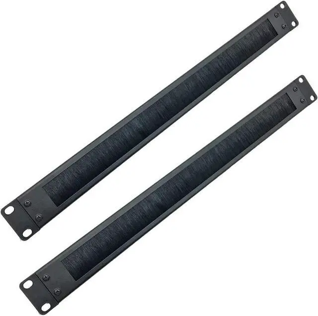 Main image of Jingchengmei 2 Pack-1U Disassembled Rack Mount Cable Management Panel with Brush for Cable Entry for 19-Inch Rack or Cabinet Black (BF01UAB2PC)