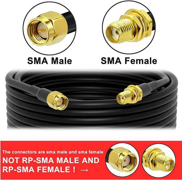Alt view image 4 of 7 - SMA Antenna Extension Cable - 20 Meters(65.6FT),RG58 Coaxial Cable SMA Male to SMA Female RF Low-Loss Cable for 3G 4G LTE Router ADS-B SDR USB Dongle Receiver Antenna Extension Wire