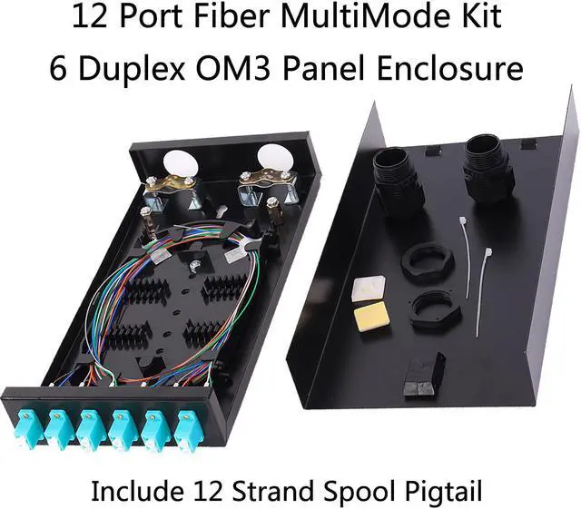 Alt view image 2 of 7 - VFLTOOL 6Port Multimode Fiber Enclosure with Spool - LC/LC OM3 Kit (Includes 1 Meter 12 Strand Pigtail and 6 Port Duplex LGX Panel)