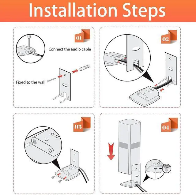 Alt view image 5 of 7 - Dinghose Wall Brackets Compatible with Bose Surround Speakers 700OmniJewel Lifestyle 650 Home Entertainment System (Black)