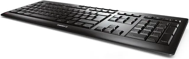 Alt view image 4 of 7 - Cherry Stream Wireless Keyboard with SX Scissors Mechanism, Slim Yet Full Size QWERTY Ergo Friendly with Number Pad, Thin Design with Quiet keystroke for use at Home Office or Work. Black