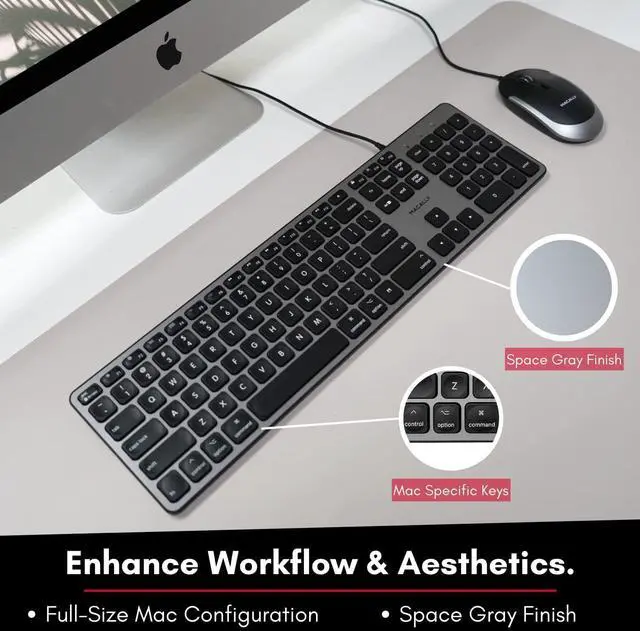 Alt view image 2 of 7 - Macally Backlit Keyboard and Mouse Combo, Enhance Your Workflow