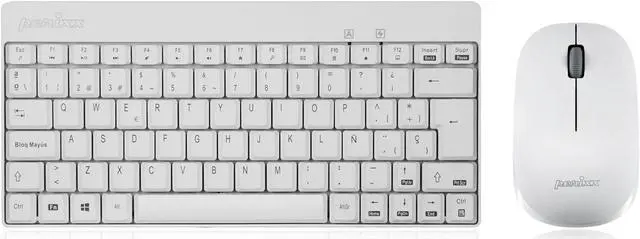 Main image of Perixx PERIDUO-712WES Mini Pack de Teclado y Ratón Inalámbrico Combo - Color Blanco - Español QWERTY