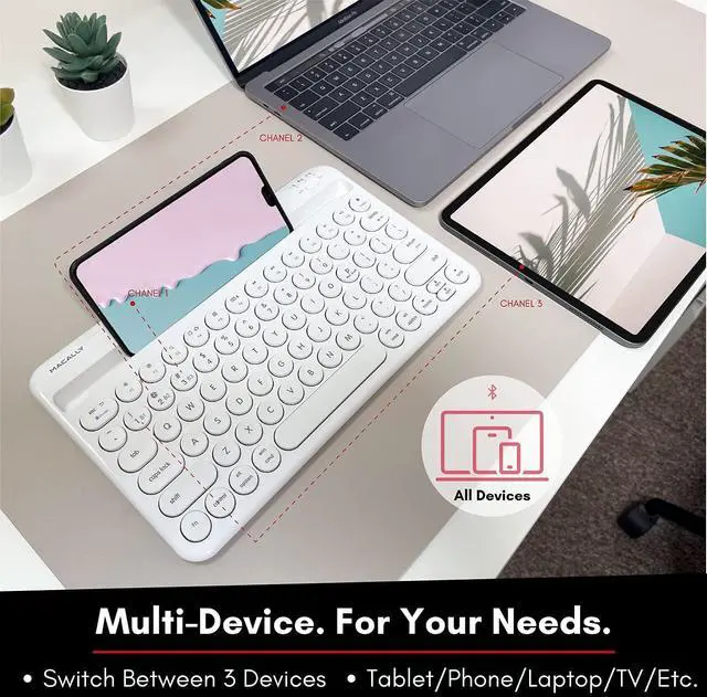 Alt view image 3 of 7 - Macally Compact Bluetooth Keyboard and a 1080P Webcam, Get Ready to Work from Home