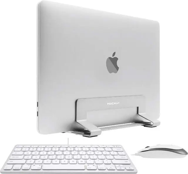 Main image of Macally Mini Wired Keyboard & Mouse Combo and an Adjustable Vertical Laptop Stand, Apple Accessories That'll Elevate Your Workspace