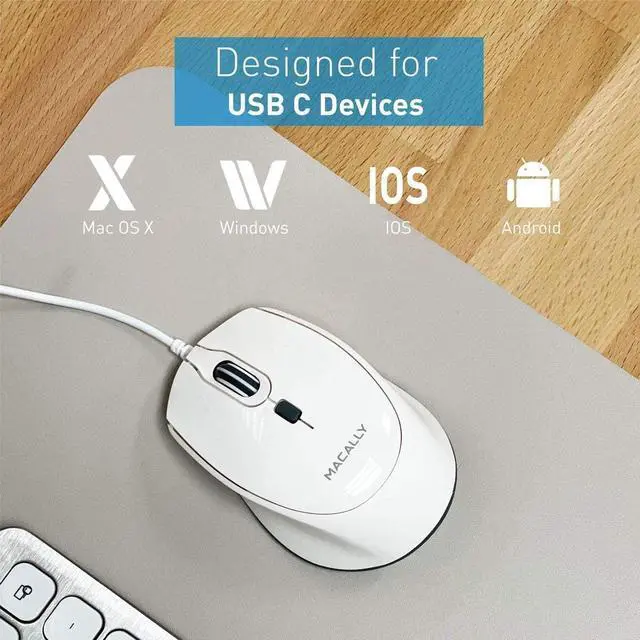 Alt view image 3 of 7 - Macally USB C Wired Mouse and an Adjustable Vertical Laptop Stand, Universally Designed for Any Laptop