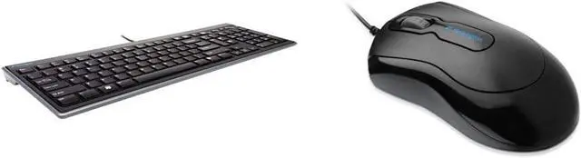 Main image of Kensington Slim Type Wired Keyboard (K72357USA) and Mouse-in-a-Box Wired USB Mouse (K72356US) Bundle, Black