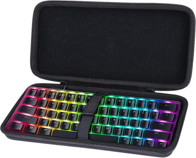 Alt view image 2 of 7 - co2CREA Hard Travel Case for Razer Huntsman Mini Gaming Keyboard, Black | Portable Storage, Space For Keyboard And Accessories, Organized Interior, Secure Zipper