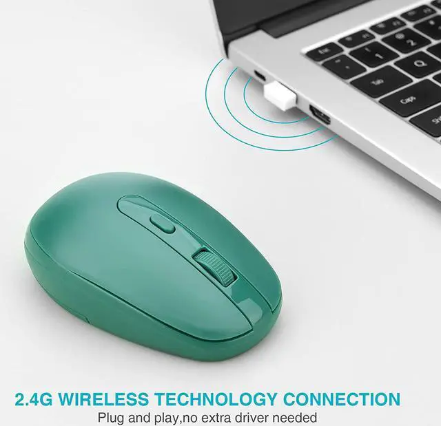 Alt view image 4 of 5 - Rii Wireless Mouse RM700 2.4G Silent Mouse with 3200 DPI,Computer Mouse with USB Nano Receiver for Laptop,PC,Mac,Chromebook,Windows (5 Mixed Colors)