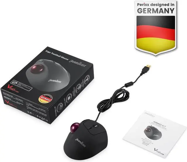 Alt view image 7 of 7 - Perixx Perimice-517 Wired Trackball USB Mouse, 7 Button Design, Build-in 1.34 Inch Trackball with Pointing Feature