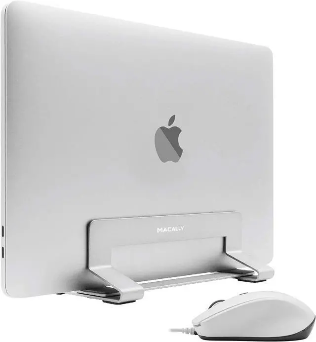 Main image of Macally USB C Wired Mouse and an Adjustable Vertical Laptop Stand, Universally Designed for Any Laptop