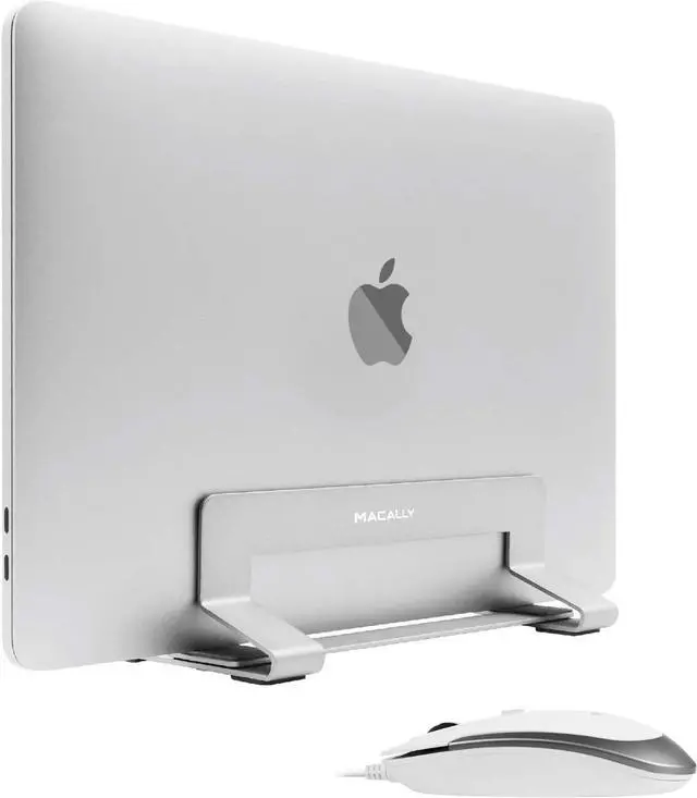 Main image of Macally USB C Wired Mouse and an Adjustable Vertical Laptop Stand, Bring Elegance to Your Workspace