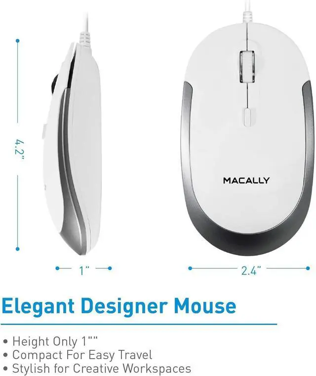 Alt view image 2 of 7 - Macally USB C Wired Mouse and an Adjustable Vertical Laptop Stand, Bring Elegance to Your Workspace