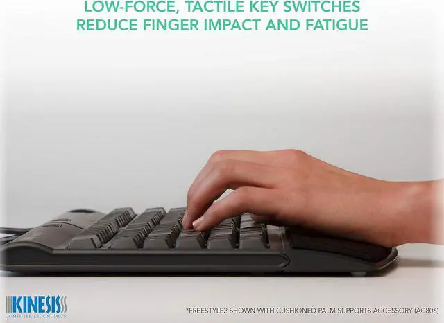 Alt view image 6 of 7 - KINESIS Freestyle2 Blue Wireless Ergonomic Keyboard for PC (9" Separation), Dark Gray
