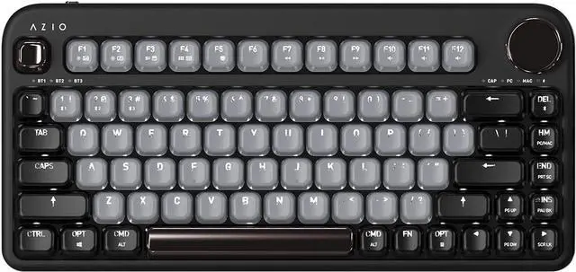 Alt view image 5 of 11 - Azio IK404 IZO Wireless BT5/USB PC & Mac Mechanical Keyboard, Pre-Lubed Red Switches, Black Willow